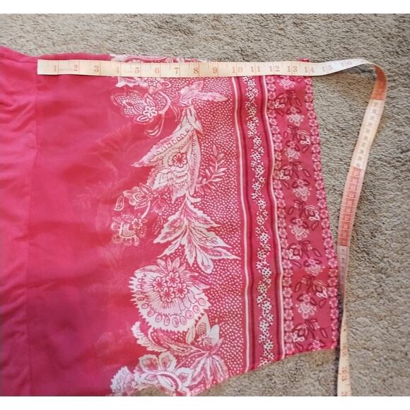 NWT JM Collection Floral Printed Flutter-Sleeve Keyhole Top Pink/White Size S - Picture 6 of 8